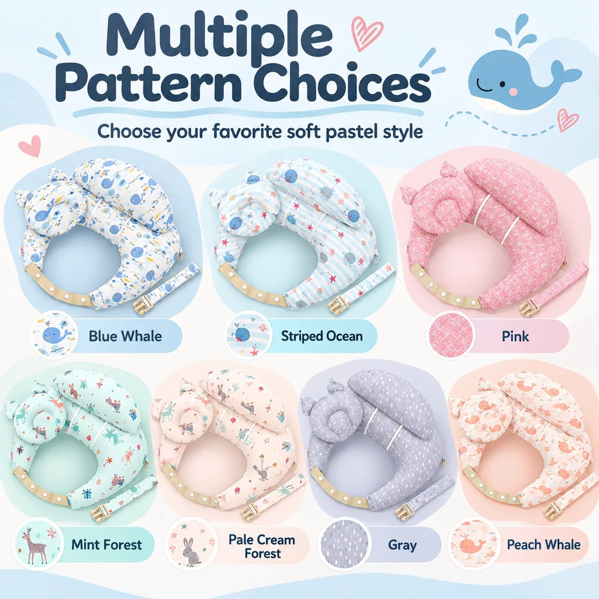 Adjustable Nursing Support Pillow 🍼 – Feeding Cushion with Strap