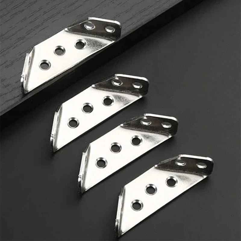 💯📢📢50% OFF !! ⏰UNIVERSAL STAINLESS STEEL FURNITURE CORNER BRACES — Triangular Stability Reinforcement | Rust-Proof Structural Support & Easy Install 🔧