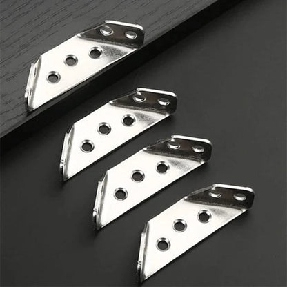 💯📢📢50% OFF !! ⏰UNIVERSAL STAINLESS STEEL FURNITURE CORNER BRACES — Triangular Stability Reinforcement | Rust-Proof Structural Support & Easy Install 🔧