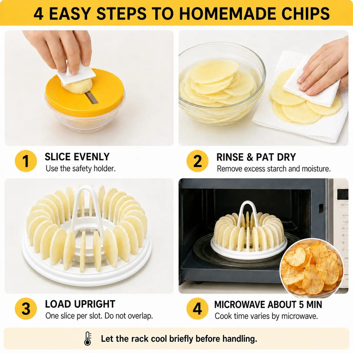DIY Microwave Potato Chip Maker 🥔 – Easy Slicer & Cooking Bowl Set