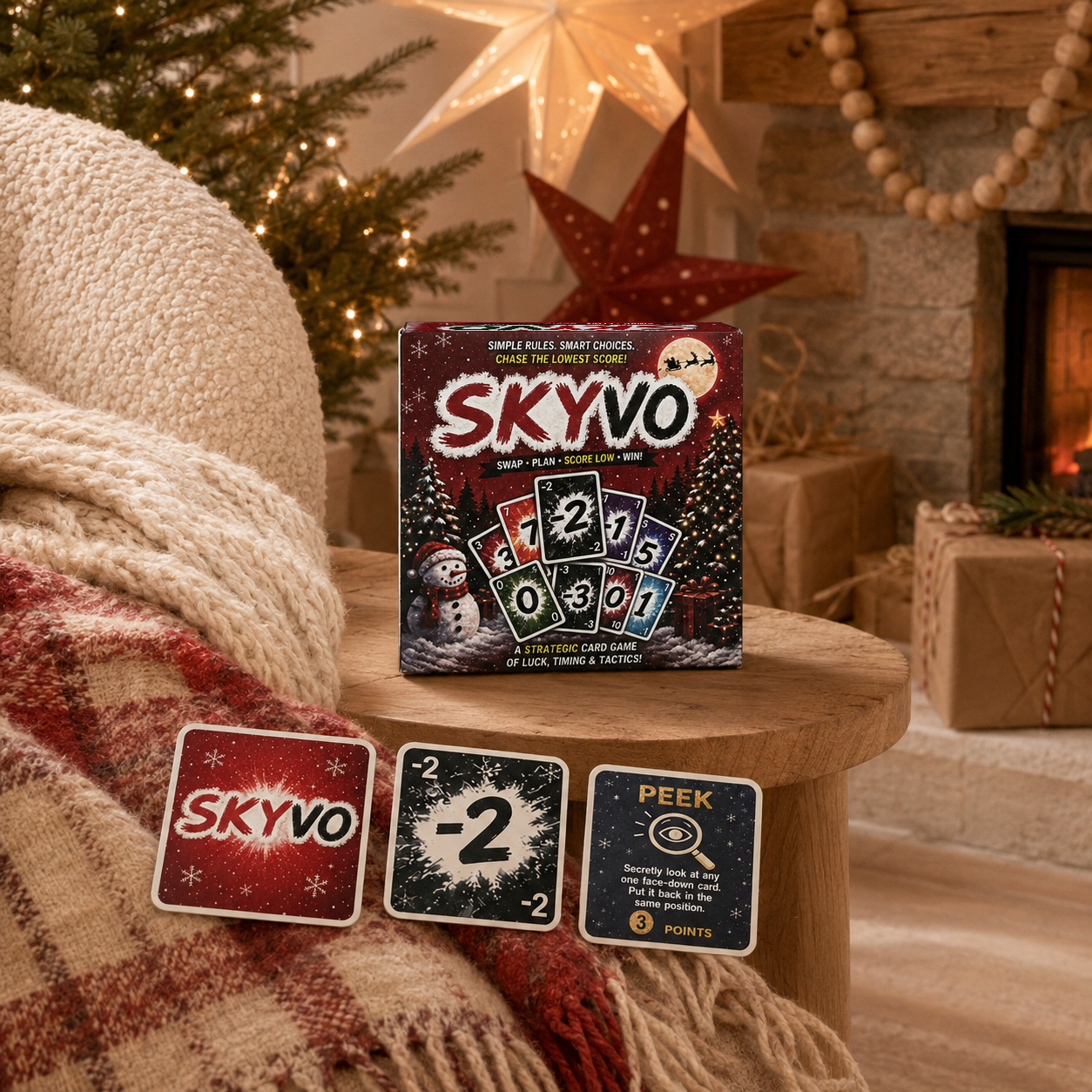 🎄 SKYNO Christmas Edition – Fast-Paced Strategic Card Game for Family & Friends 🎴