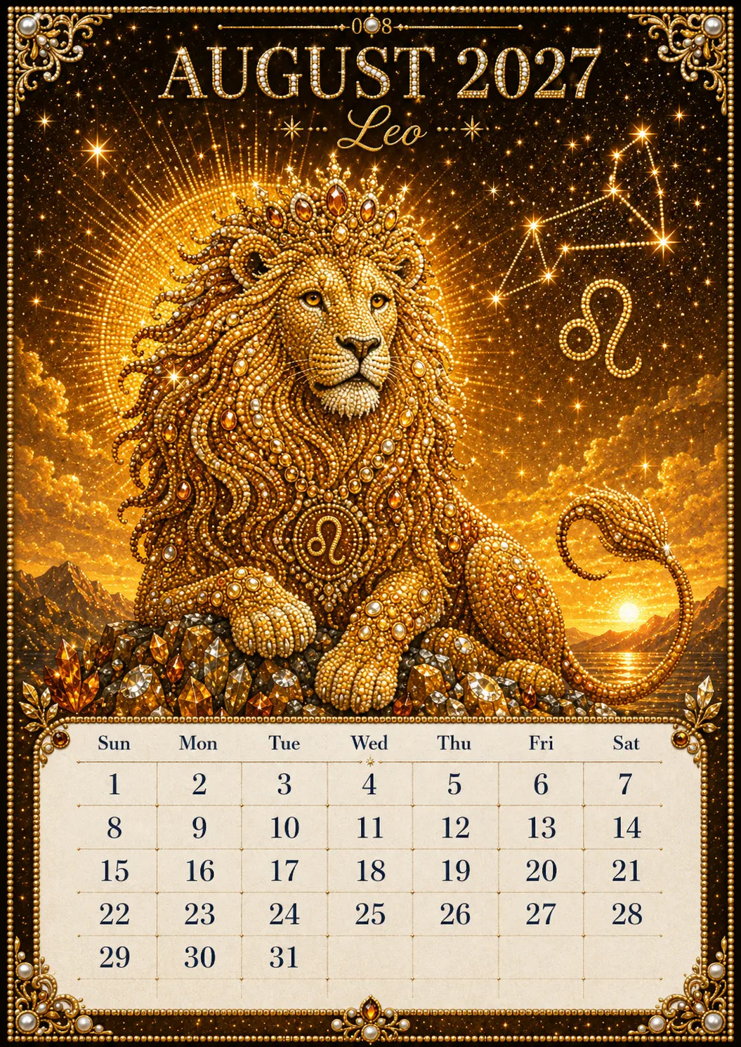 🌙💫 A Year Written in the Stars— Beginner-friendly DIY bead art calendar kit '12 Zodiac Signs 2027’💕