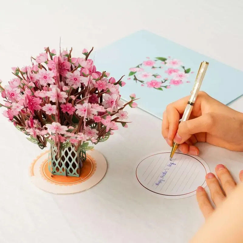 🌸 Forever Bloom Cherry Blossom Pop-Up Card with Personalized Love Message 💌 3D Keepsake Gift for Romantic Moments 🎁