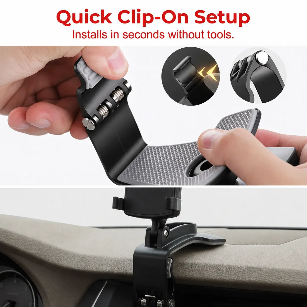 360° Swivel Dashboard Phone Holder 🚗 – Adjustable In-Car Mount | 1 Piece