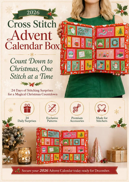 ⏳ LAST DAY 49% OFF – 🧵 2026 Cross Stitch Advent Calendar | 24 Days of Festive Surprises 🎄