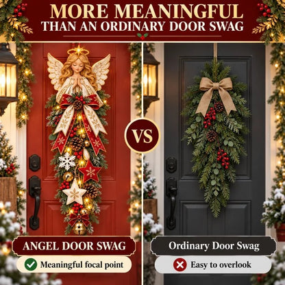 💯🔥49% OFF✨👼 Lighted Angel Christmas Door Swag – A Heavenly Holiday Welcome