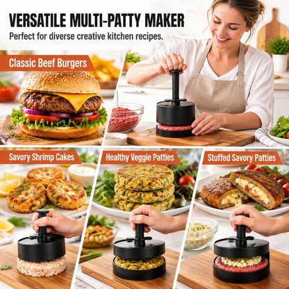 🍔 Spring-Loaded Burger Press – Easy Patty Maker for Beef, Shrimp & More