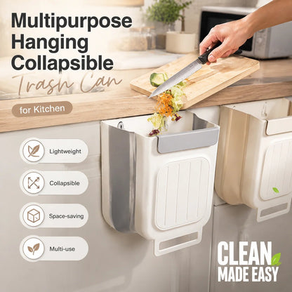 🗑️ Hanging Collapsible Trash Can – Space-Saving Bin for Kitchen & Cabinets