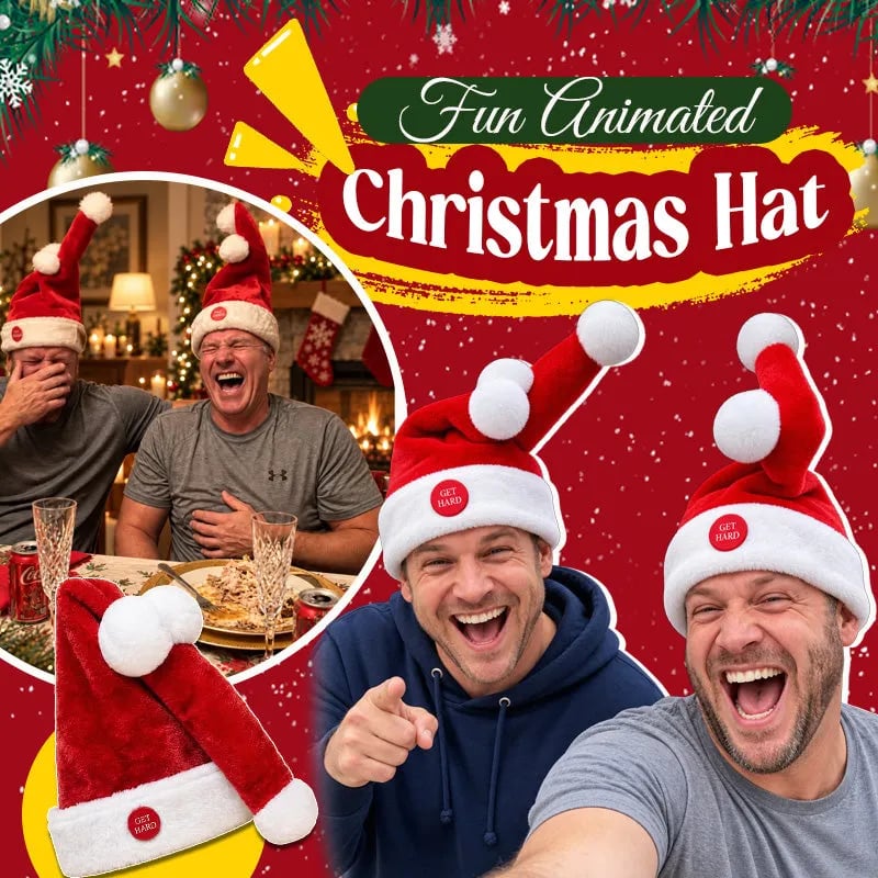 🎅 Animated Naughty Santa Hat – Moving Christmas Headwear for Holiday Parties