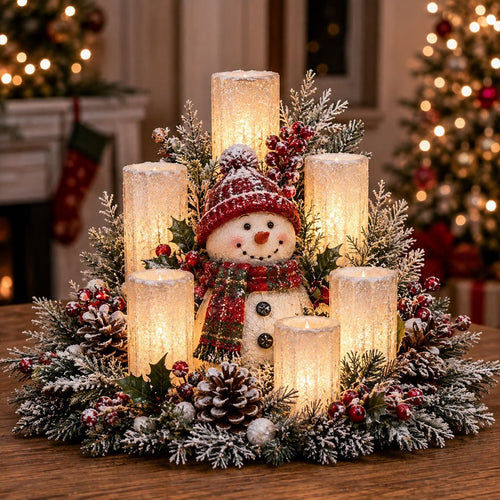 🎁 Today Only: Get 50% Off🎄 Glowing Christmas Candle Centerpiece – Cozy Holiday Table Decor