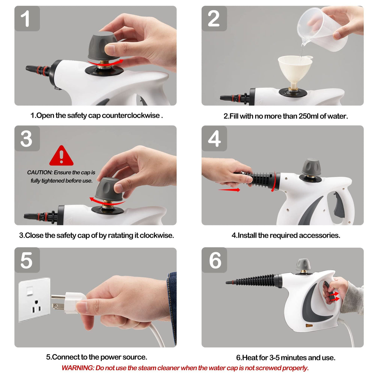 Handheld Steam Cleaner 🧼 – Pressurized Cleaning Kit with 11 Accessories