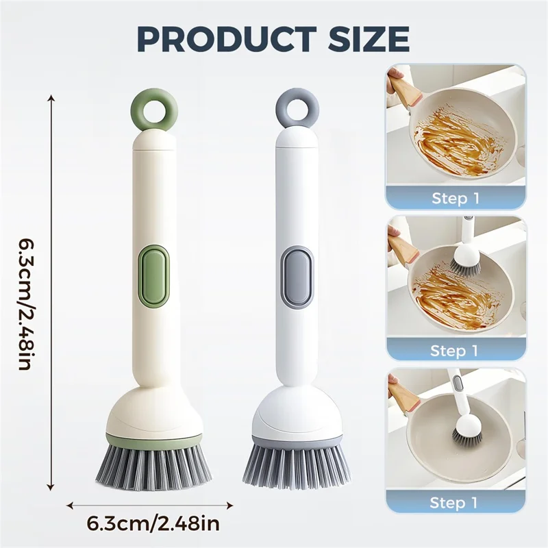 🧽 Adjustable Long-Handle Dish Brush with Built-In Soap Dispenser