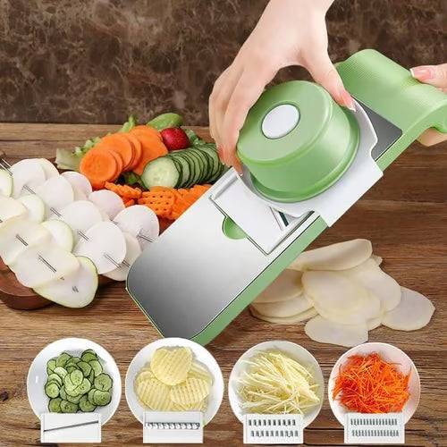 📢 30% OFF NOW! 🔪 Multifunctional Kitchen Chopper with Hand Guard – 5 Blades, Non-Slip Base & Quick Vegetables Chopping 🥕⚠️📦