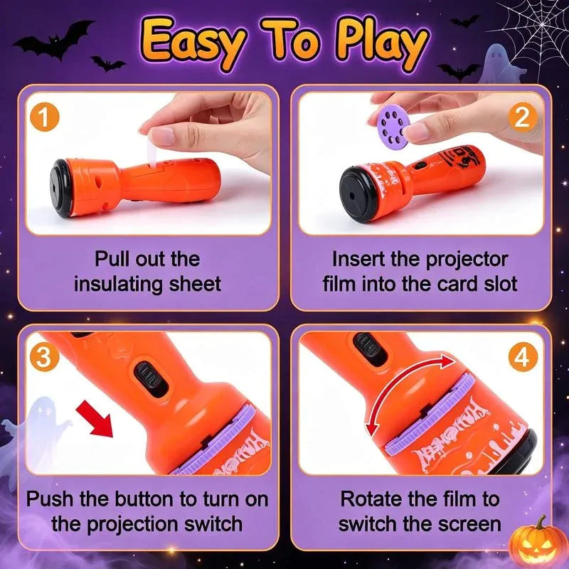 🔥HOT SALE 49% OFF -🎃👻Kids Halloween Christmas Projection Flashlight Toy