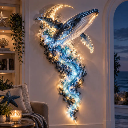 🌊 Mystical Sea Glow Wall Art – Light-Up Whale & Mermaid Décor | Limited Stock, 50% Off ✨