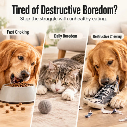 🐾🧩 Interactive Slow Feeder Toy – Treat Dispensing Fun for Cats & Dogs