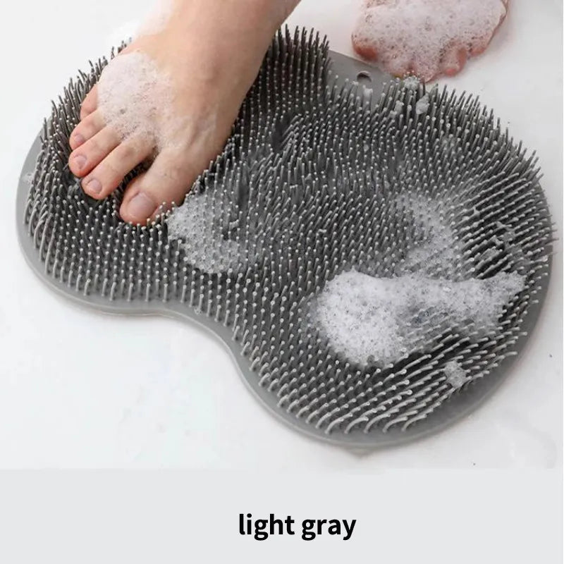 Silicone Shower Foot Scrubber Mat with Suction Grip for Exfoliating and Refreshing Feet – Blue 🧼💙