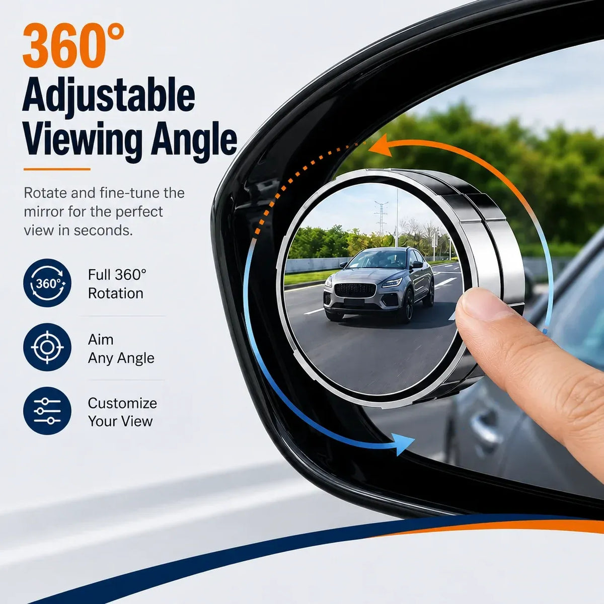 360° Adjustable Blind Spot Mirrors 🚗 – 2-Pack Wide-Angle View