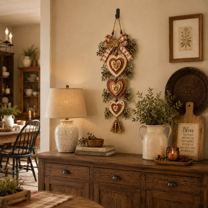 Vintage Farmhouse Layered Heart Wall Hanging