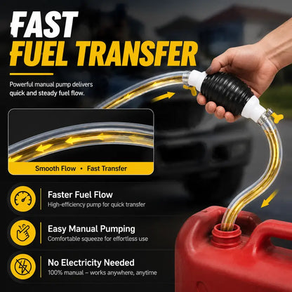 Manual Liquid Transfer Pump ⛽ – 1m Hose & 2 Clamps