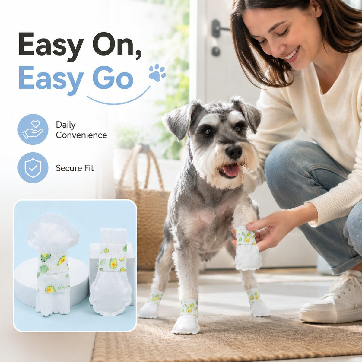 🐾✨ 20-Pack Disposable Dog Paw Booties – Keep Mud Out & Paws Protected
