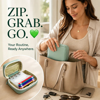2-Week Pill Storage Binder 💊 – Portable Multi-Purpose Organizer Case