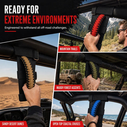 Braided Paracord Roof Grab Handle 🚙 – Non-Slip Off-Road Passenger Grip