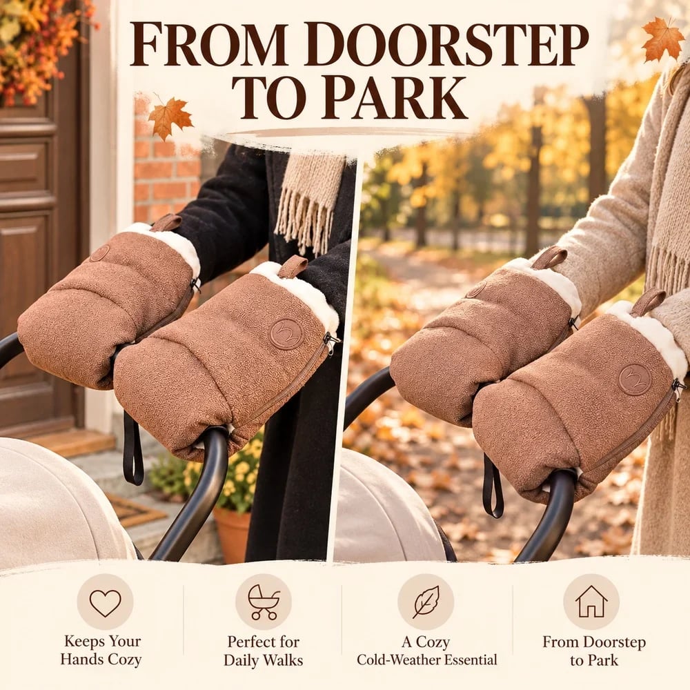 Cozy Stroller Hand Warmers 🧤 – Comfortable Handlebar Mitts for Cold Days