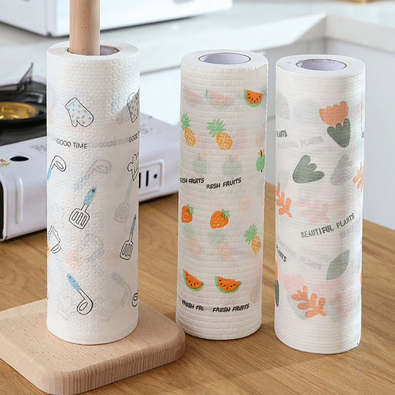 🧽 50-Count Reusable Cleaning Cloth Roll – Handy Household Wipes