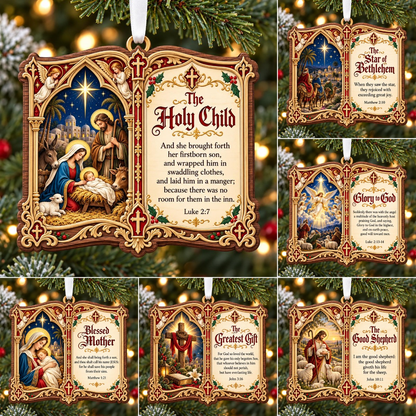 👼✝️Christian Christmas Bible Verse Book Ornament – Nativity Scripture Keepsake