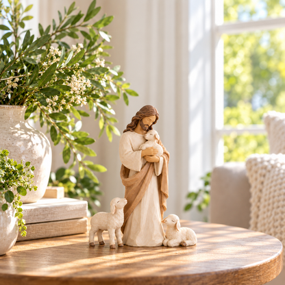 Good Shepherd & Lambs Figurine
