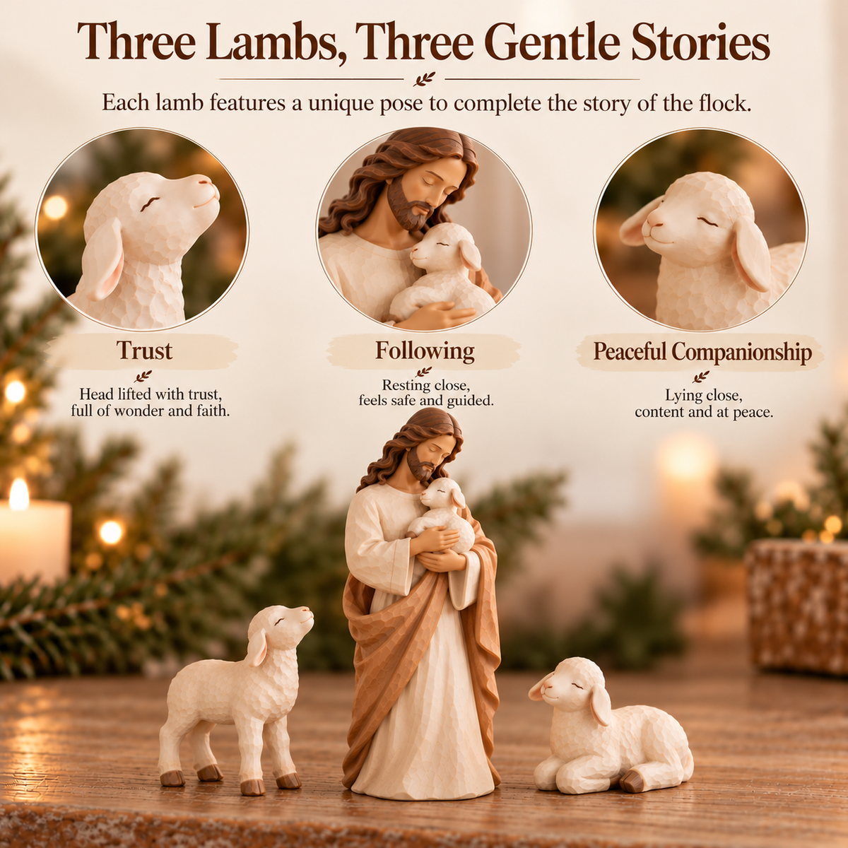 Good Shepherd & Lambs Figurine