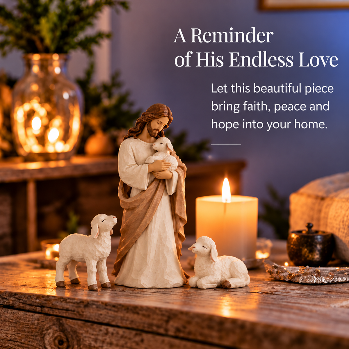Good Shepherd & Lambs Figurine