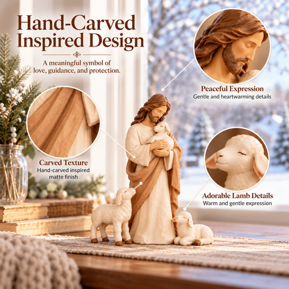 Good Shepherd & Lambs Figurine