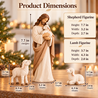 Good Shepherd & Lambs Figurine