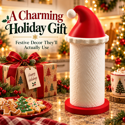 🎅 Santa Hat Paper Towel Holder – Festive Christmas Kitchen Accent