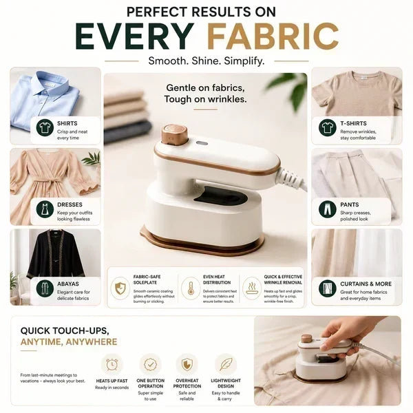 Portable Mini Steam Iron 👕 – Quick Wrinkle Care | Special Sale