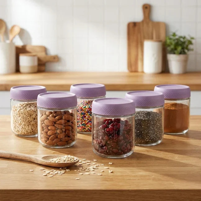 Storage Glass Jar Set Of 6 350 ml