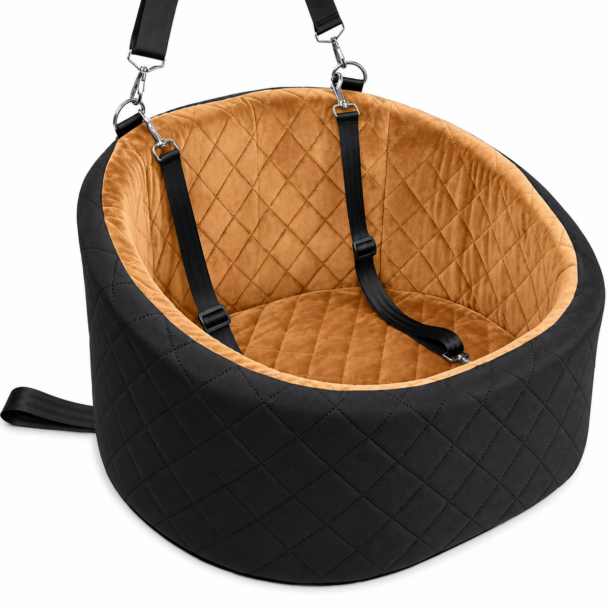 Elevated Dog Car Seat with Built-In Safety Harness
