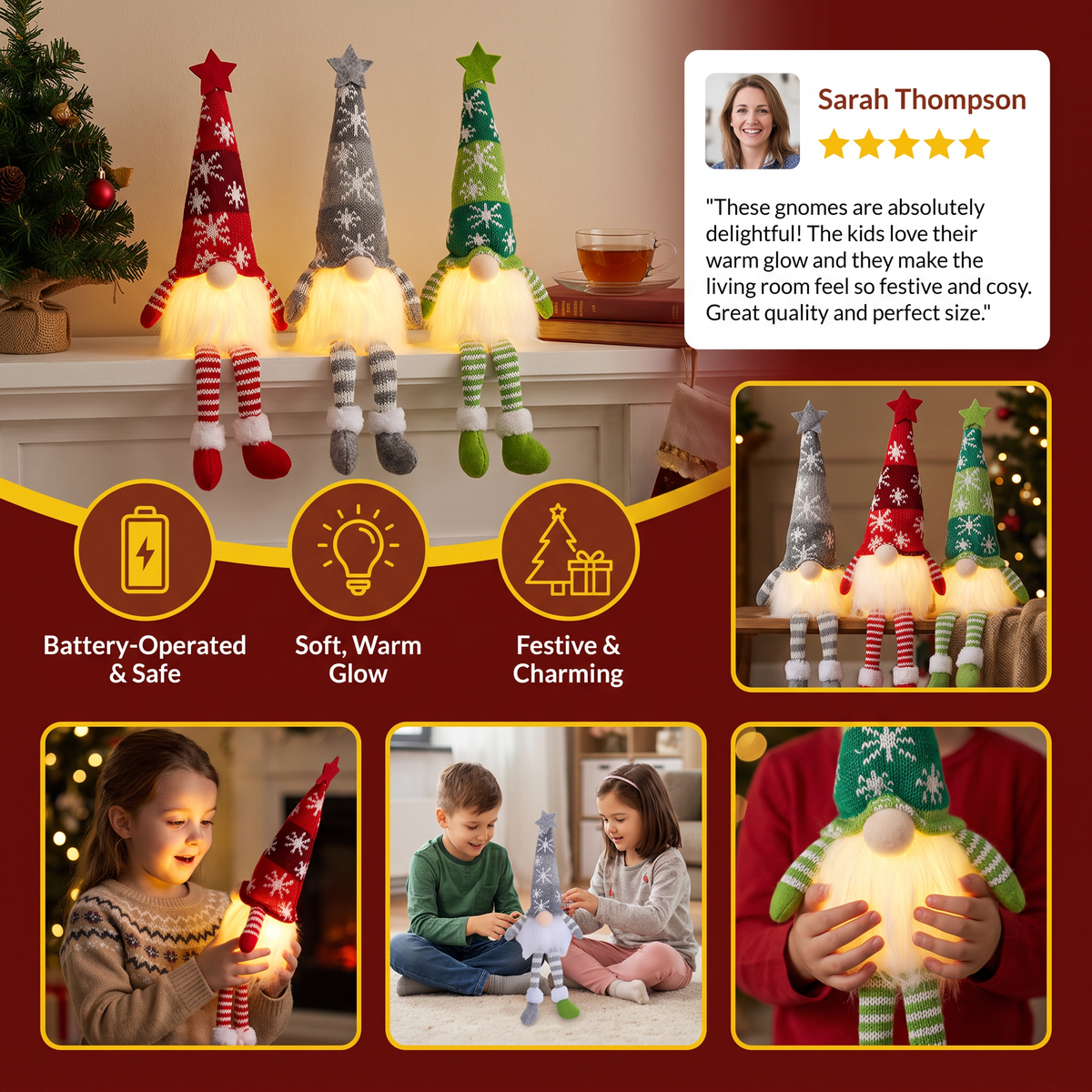 ⏳🔥LIMITED-TIME 50% OFF! ⏰Glowing Holiday Christmas Gnomes for Festive Cozy Vibes
