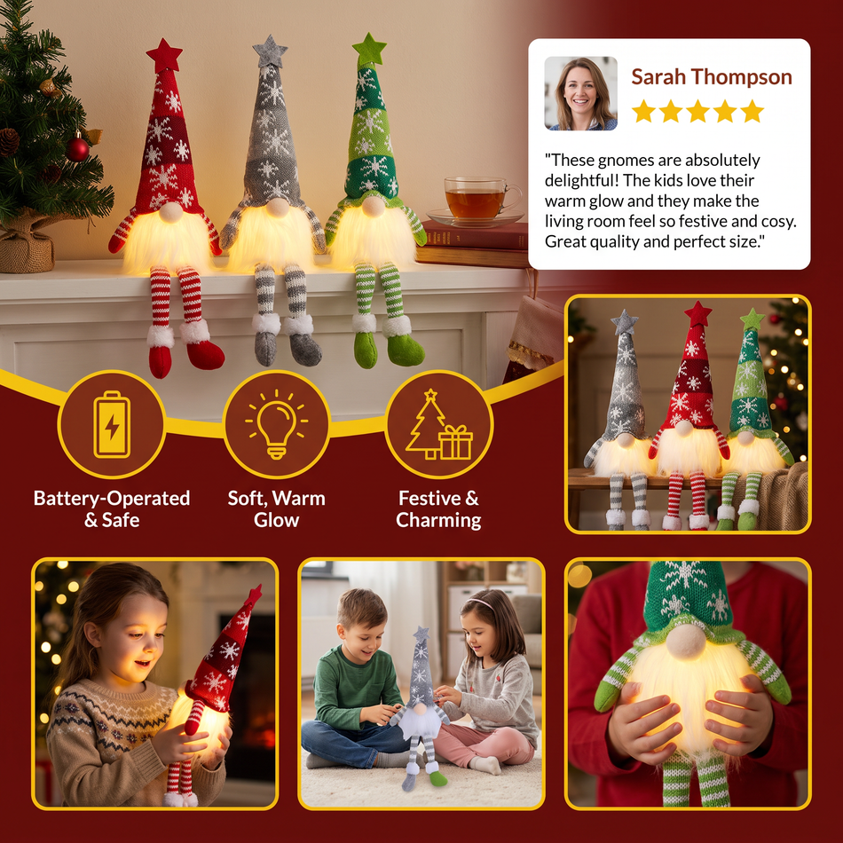 Christmas gnome knitted details