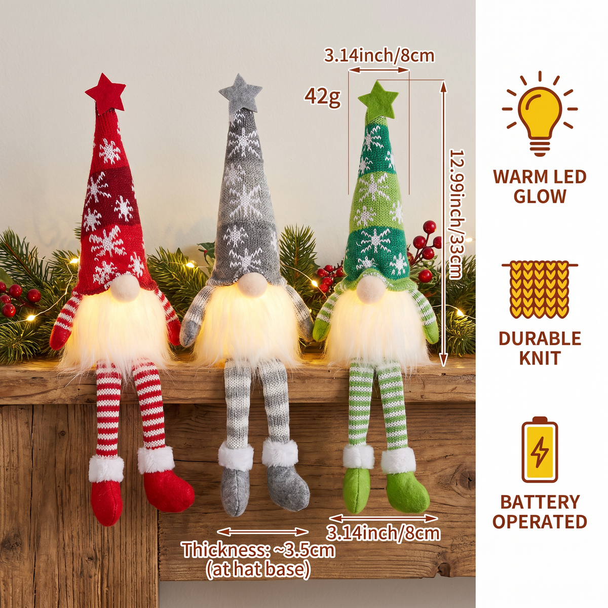 ⏳🔥LIMITED-TIME 50% OFF! ⏰Glowing Holiday Christmas Gnomes for Festive Cozy Vibes
