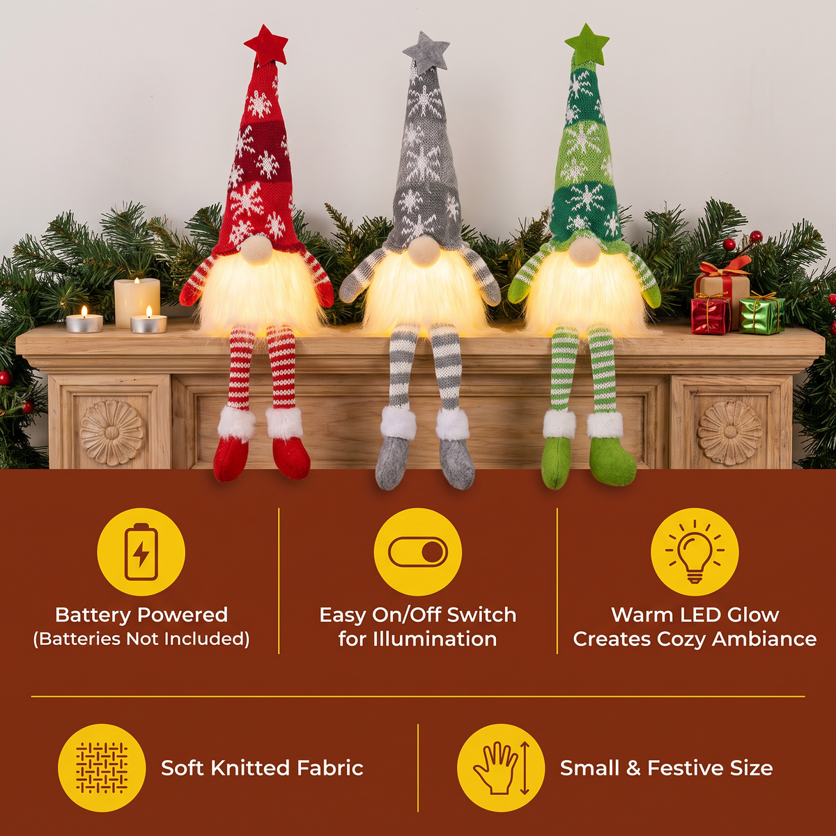 ⏳🔥LIMITED-TIME 50% OFF! ⏰Glowing Holiday Christmas Gnomes for Festive Cozy Vibes