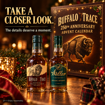 🎄 Whiskey-Themed Advent Calendar – Brown & Gold Holiday Presentation 🎁