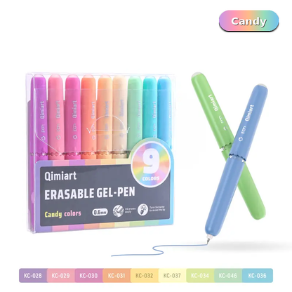 🎨 9-Piece Erasable Gel Pen Set – Quick-Dry Ink & Built-In Erasers