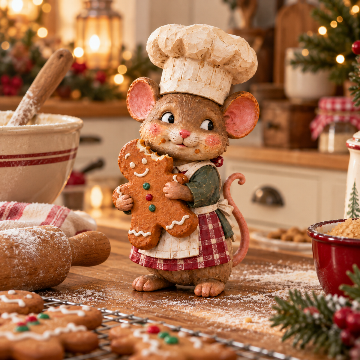 🍪 Gingerbread Mouse Baker Figure