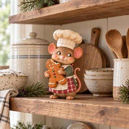 🍪 Gingerbread Mouse Baker Figure