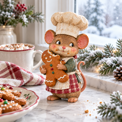 🍪 Gingerbread Mouse Baker Figure
