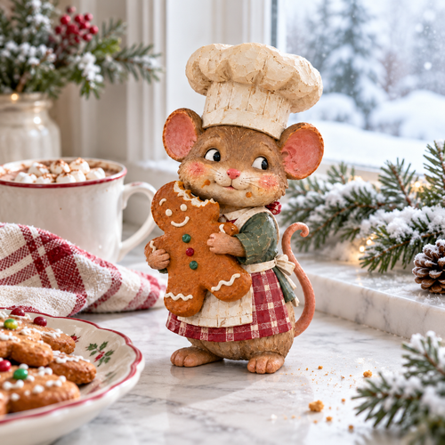 🍪 Gingerbread Mouse Baker Figure