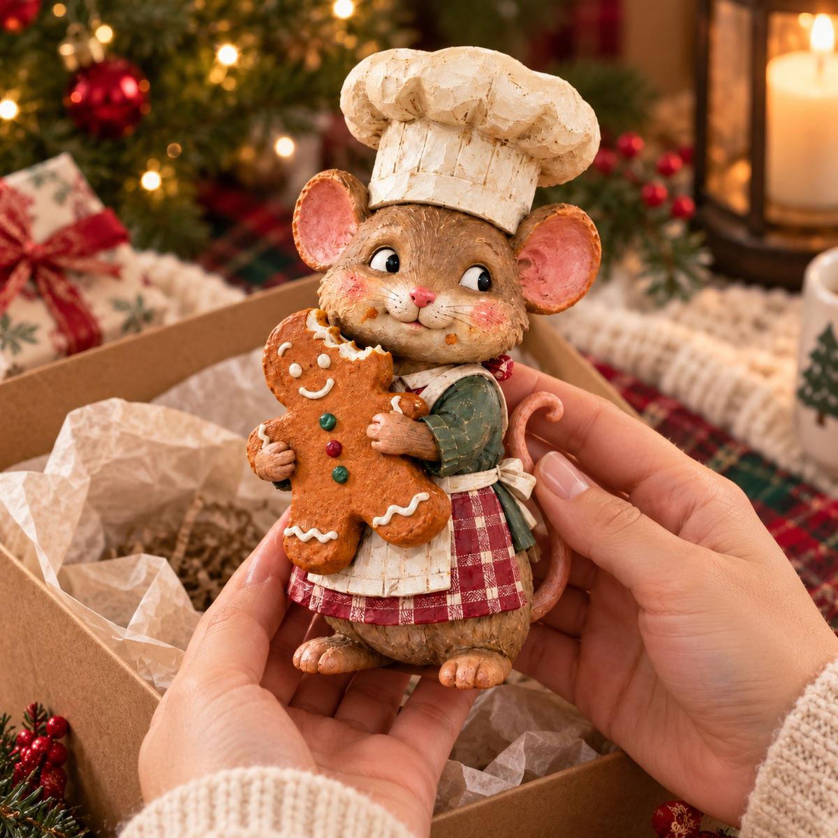 🍪 Gingerbread Mouse Baker Figure